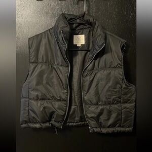 Thread & Supply Black Puffer Crop Vest